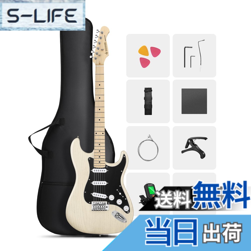 【送料無料】Donner エレキギター 初心者セット STタイプ SSSピックアップ 39インチ DST-80 色：ホワイト｜S-LIFE