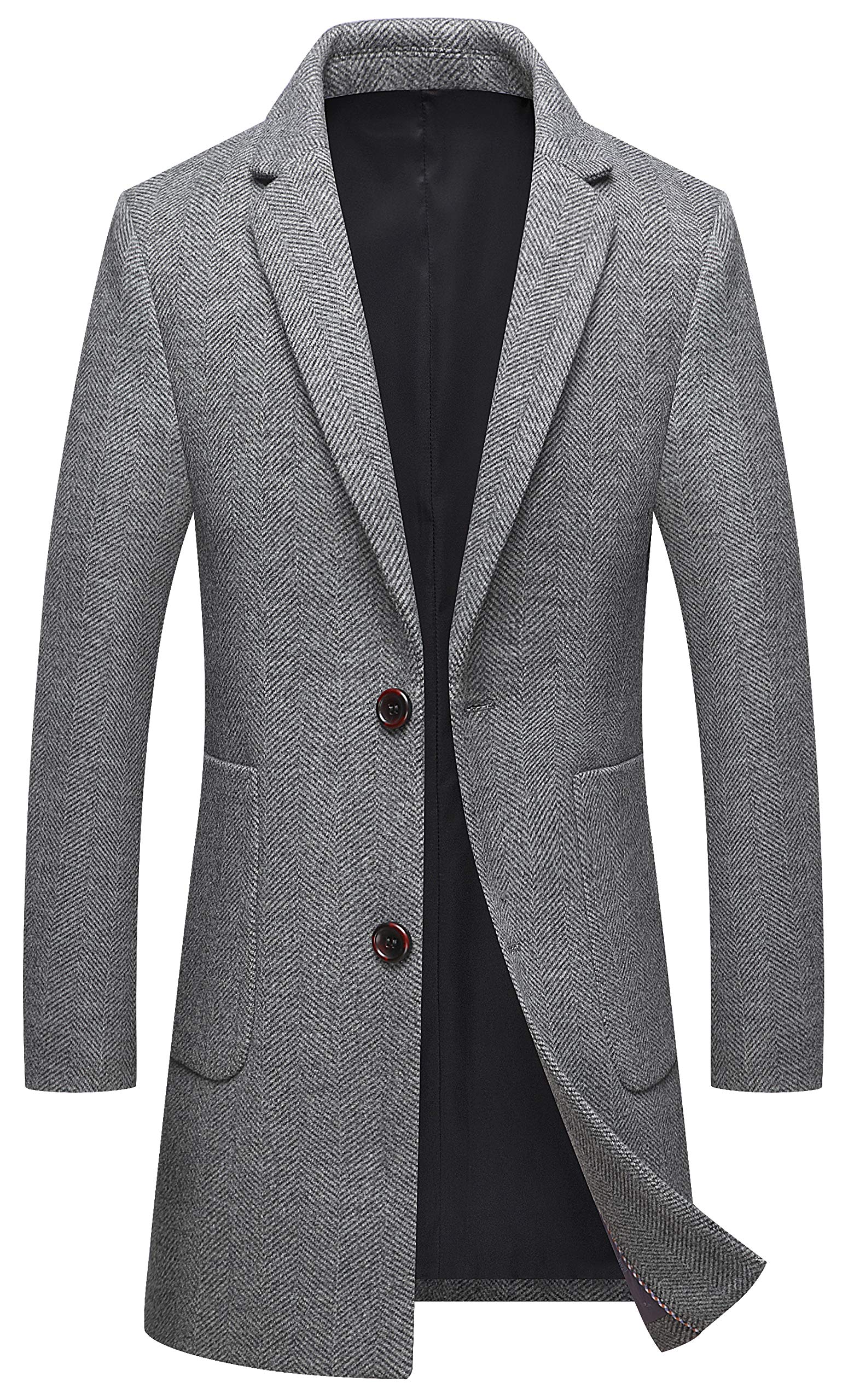 【送料無料】[FHLHY] コート メンズ ロング ジャケット チェスターコート ウール 厚手 秋冬 ビジネス 紳士服 防寒 色：グレー 2815、サイズ：4XL｜S-LIFE