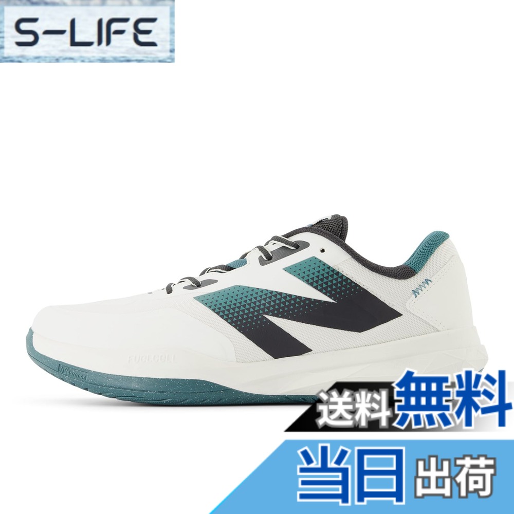【送料無料】new balance(ニューバランス) メンズ 796 v4 MCH796 オールコート ハードコート 部活テニスシューズ 色：N4(SEA SALT/GREEN)、サイズ：27.5 cm 2E｜S-LIFE 9,653円