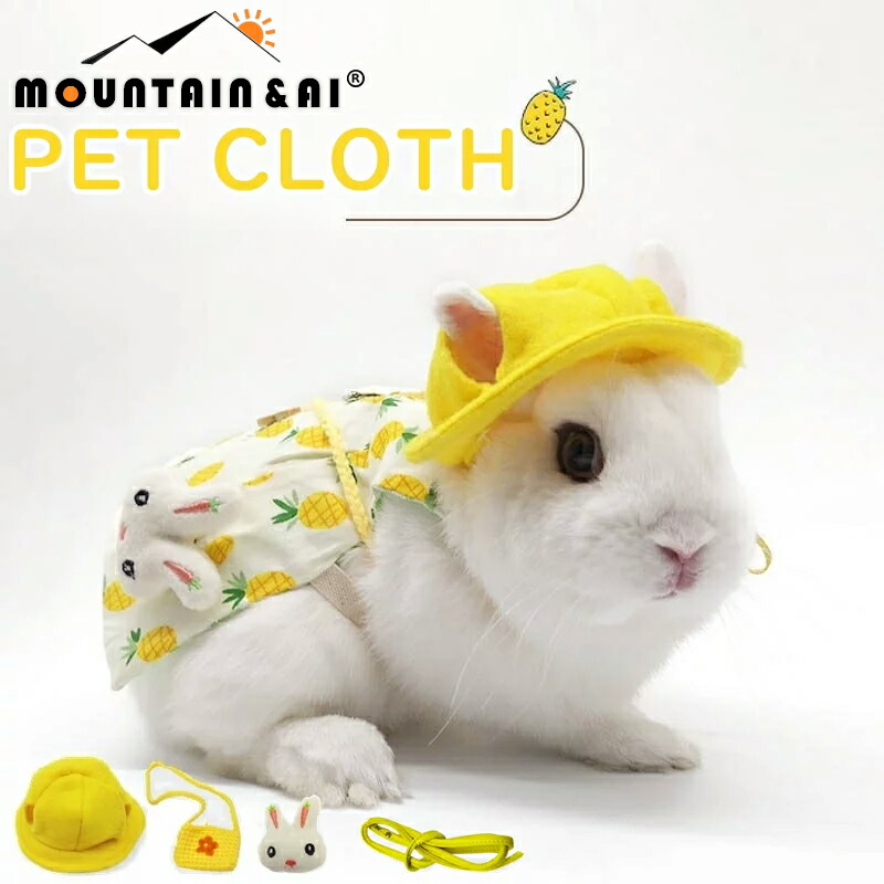 メール便無料】 うさぎ用 服 うさぎ ホーランドロップ ハーネス モルモット用 うさぎ服 小動物用 お散歩 お出かけ用ハーネス 果物 かわいい  薄目生地 涼しい 記念撮影 小動物 仮装 ペット用品 簡単装着 花柄 調節可能 www.ohap.ac.th