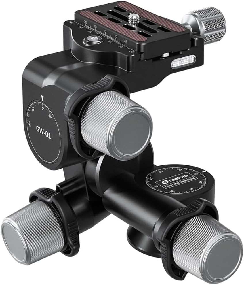 Leofoto 3Wayギア雲台 GW-01 ギア調整：3軸 アルカスイス互換 底面径58mm 耐荷重8kg 037744｜コストクール