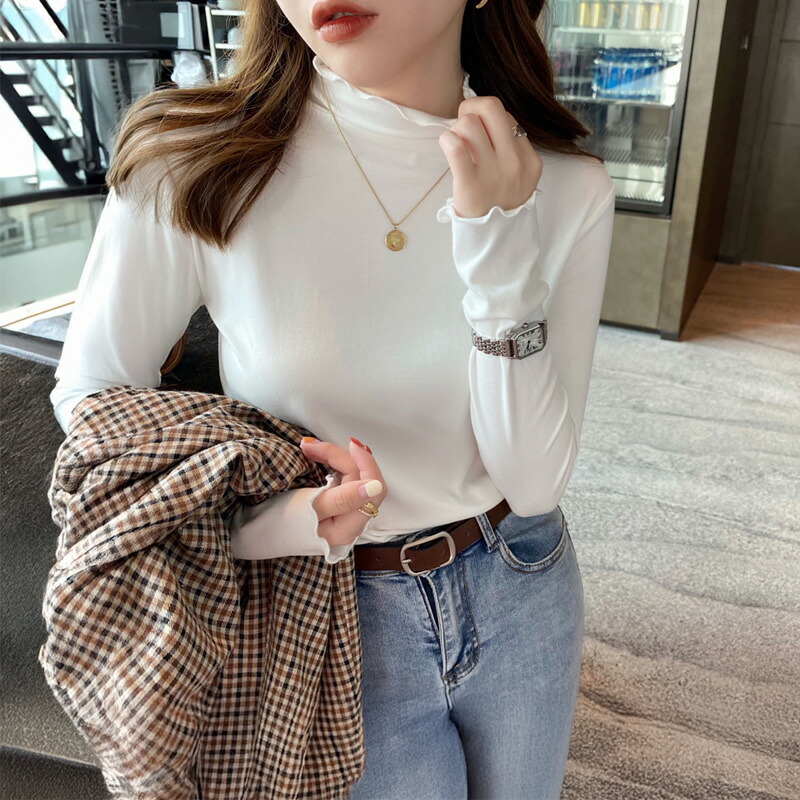 1枚1,699円！2枚購入クーポンで】 カットソー 長袖 メロウ フリル