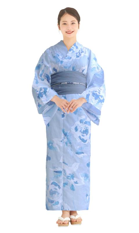 [NISHIORI] 二部式浴衣 レディース セパレート 浴衣セット 3点セット(浴衣、兵児帯,下駄) 簡単着付け 兵児帯付き セット 夏祭り 花火大会 二部式浴衣セット 女性用 トレンド柄 和モダン 着崩れ
