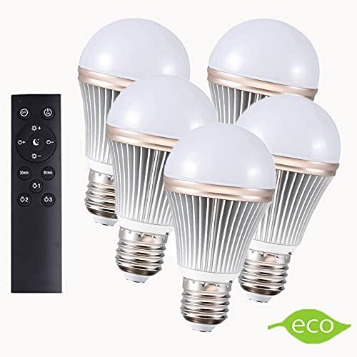 LED電球 E26口金 12Ｗ リモコン付き ledライト 電球100W相当 電球色 昼光色 調光調色 タイマー付き 常夜灯 明るさメモリ機能 (リモコン+電球5個)　2年 PSE認証あり
