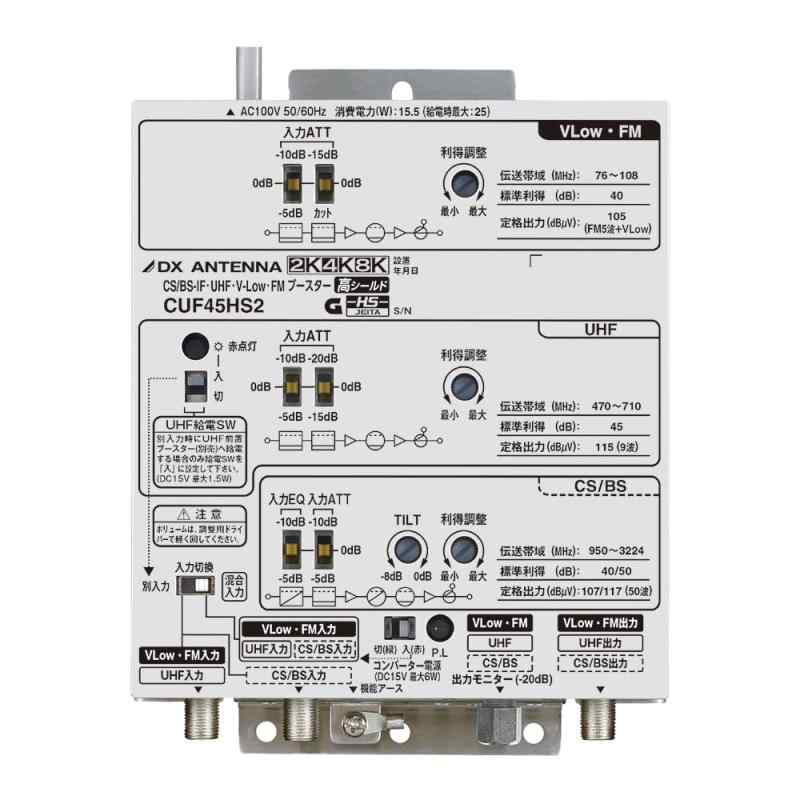 DX空中線 CS/BS-IF・UHF・V-Low・FMブースター （45dB形） CUF45MS2 (CUF45MS あと取り品)