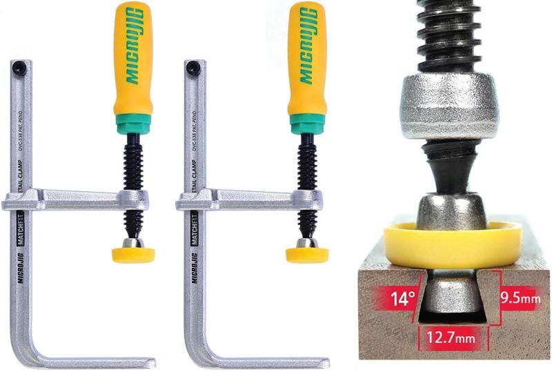マイクロジッグ（MICROJIG） ダブテールクランプ２本仕かける 蟻溝に通してくっ付ける能力のある アイデア次第次第にで自由自在