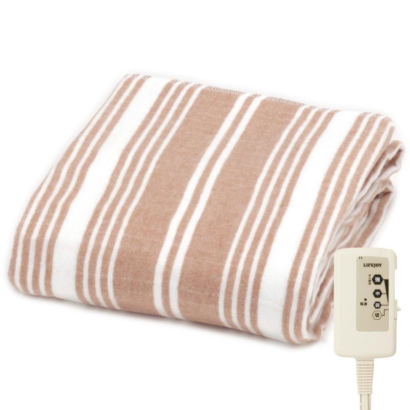 ライフジョイ 電気毛布 日本製 敷き ロング シングル ブラウン 180×80cm 洗える 省エネ 暖房エリア強化 JCS801BL