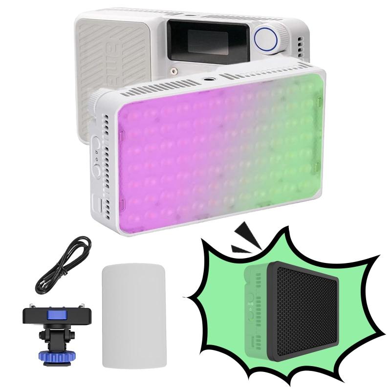 Amaran Ace 25C RGB LEDビデオライト、フルカラー2300-10000Kバイコラー、4500MAH充電式バッテリー、PD高速充電、写真/映画製作/ビデオログ（白）のためにポータブル