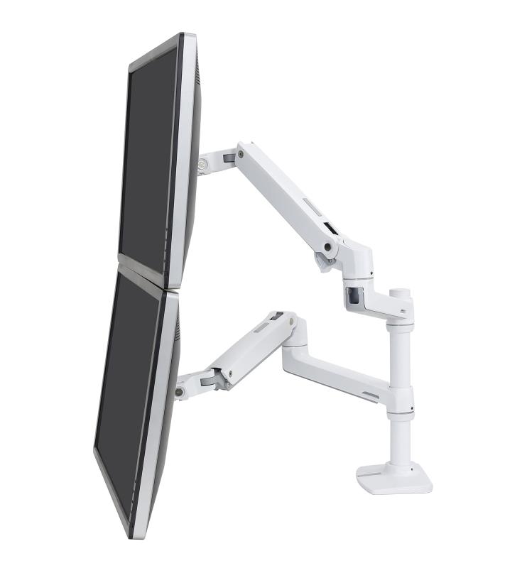 ERGOTRON エルゴトロン LX 管する手 事務机マウント デュアル 縦/横型 2画面 白いこと/白 24in(6.4~18.1kg)まで VESA標準尺度相応う 45-492-216