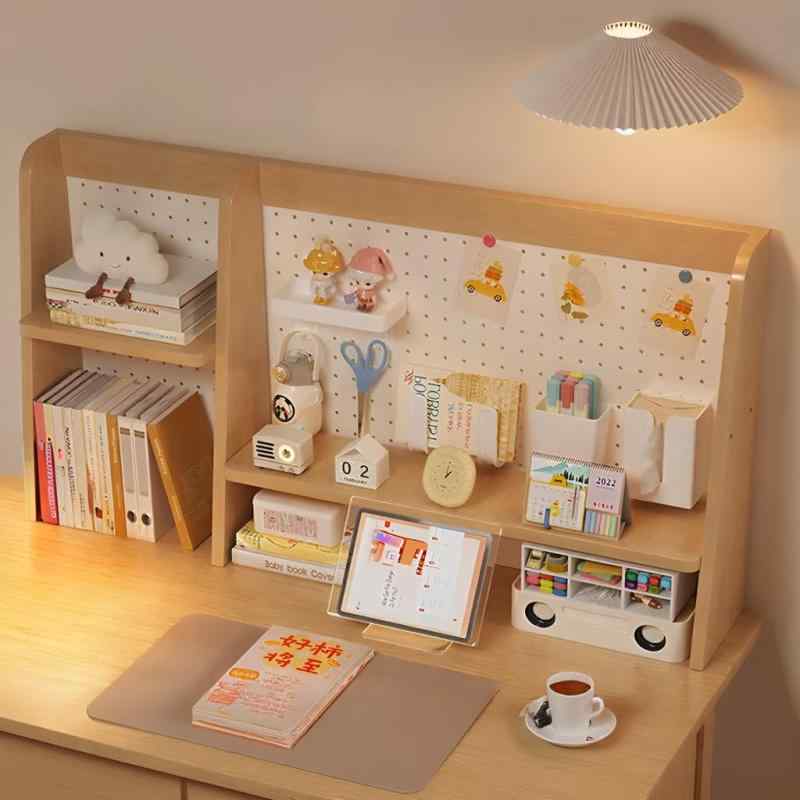 楽天市場】Hoshinoi 卓上ラック 机上ラック 木製 有孔ボード付き 大