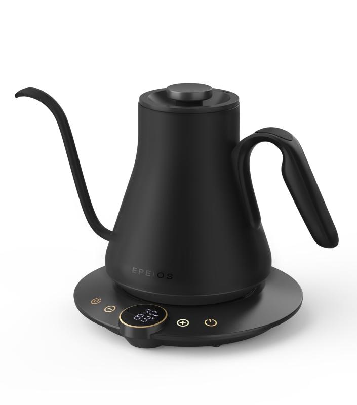 エペイオス(Epeios) 電気ケトル コーヒーケトル ケトル 電気 1°C単位の精密調節 ドリップケトル コーヒーポット 細口ドリップ LED表示パネル 電気ポット ドリップ ポット コンパクト0.9L 1040W|SLOPEUP