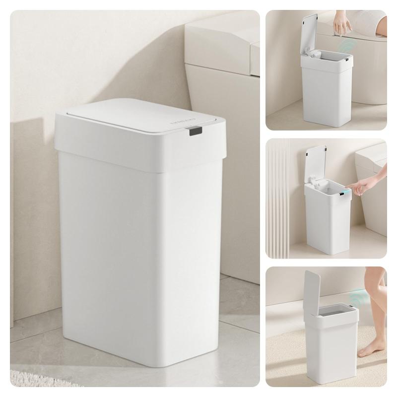 LYNLOO 自動開閉 ゴミ箱 フタ付きゴミ箱 15L/9L スリム センサー スマートゴミ箱 2つの単3電池 タッチレスゴミ箱 密閉 消臭 小型 音無し 電動式 リビング/オフィス/トイレ/キッチン/バスルーム/
