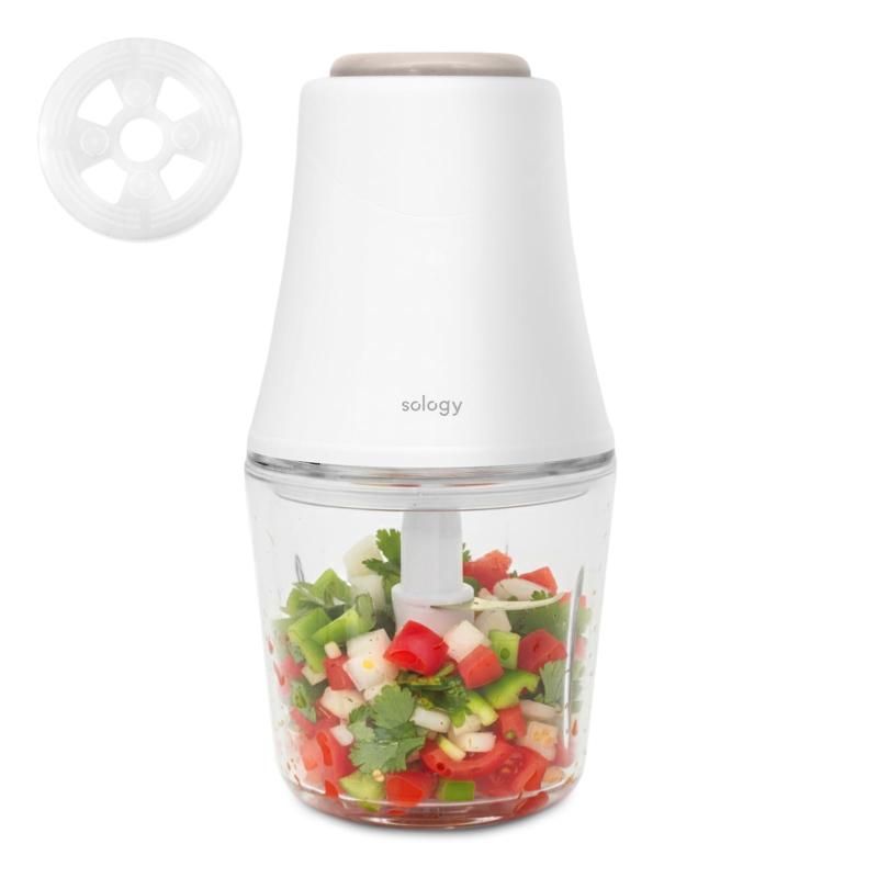 sology(ソロジー) フードプロセッサー 氷も砕ける チタンコート ミキサー 小型 300ml 電動 みじん切り チョッパー みじん切り器 離乳食 肉ミンチ 挽き肉 氷 コンパクト 軽量 洗いやすい 混ぜる