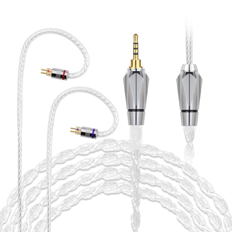 okcsc SJ リケーブル MMCX ケーブル イヤホンケーブル 4芯 5N 銀メッキ単結晶銅 SEシリーズ用 Shure用 SONY用 SE215・SE535・XBA A2などに適合する 約1.2m