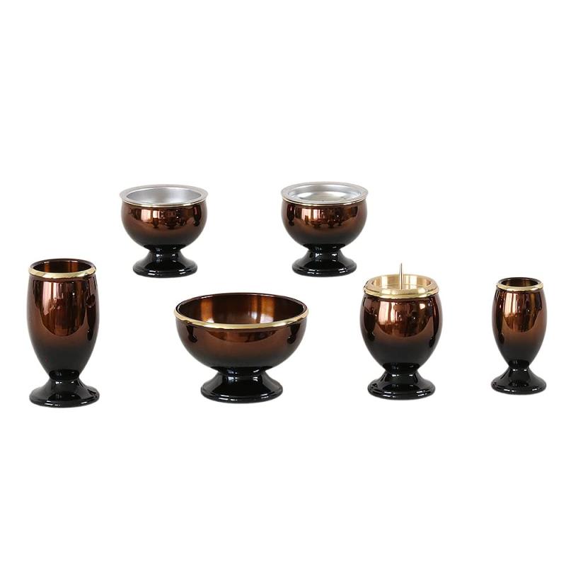 モダン仏具「流星」6具足 2.5寸 真鍮製 六具足