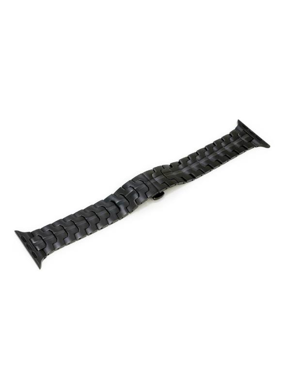 compatible with Apple Watch アップルウォッチ用 バンド ベルト レザー 完全防水 両開きスケールステンレスベルト クロカラント KUROCURRANT 46mm 42mm 44mm 45mm 49mm 40mm 41mm 38