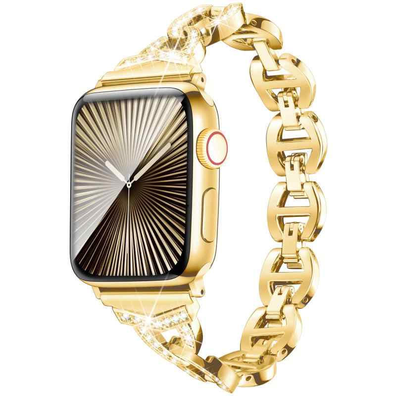 [Daturus] 互換性があります Apple Watch バンド ダイヤモンドラインストーン ステンレス アップルウォッチ ベルト Apple Watch 10/9/8/7/6/5/4/3/2/1、SEに対応 アップルウォッチバンド画像