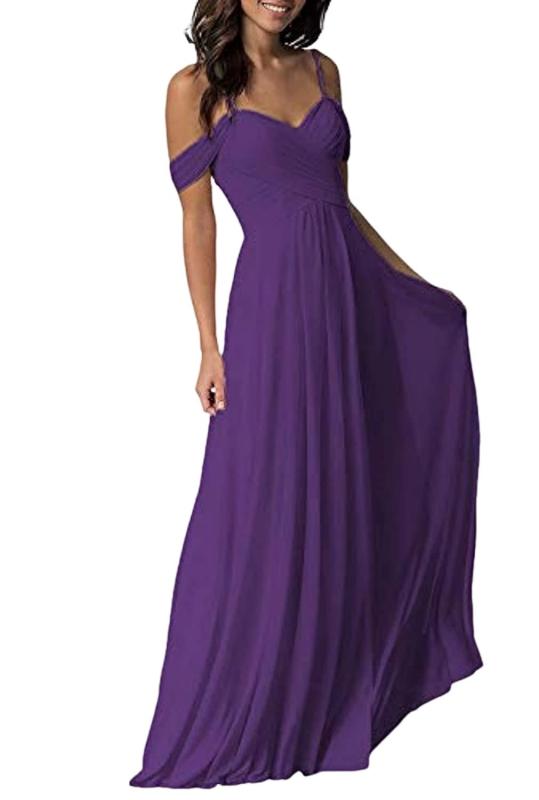 [ミシアラグジュアリー] ブライズメイドドレス ブライズメイド bridesmaid dress ドレス sweet sixteen sweet16 花嫁介添人 ロング シフォン Vネック ストラップ ウエディング 結婚式 パーティー セクシ
