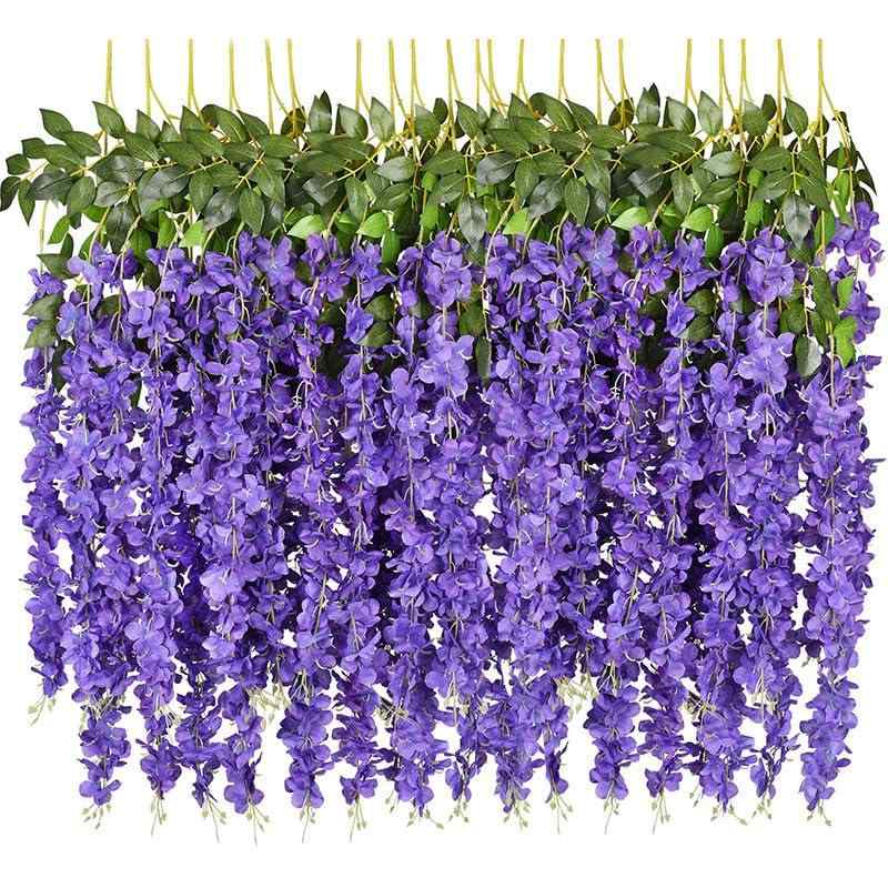 IMPACTオンライン 観葉植物 藤の花 造花 藤 フェイクグリーン 吊り下げ 人工 インテリア 24本