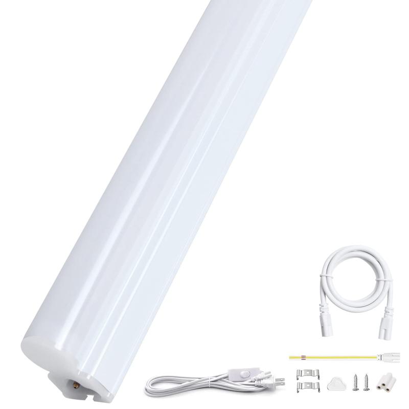 器具一体型 led蛍光灯 20W形 T5直管 57cm 9.5W省エネ 昼白色 1500LM超高輝度 照明器具 100V/200V対応 低発熱 スリム 蛍光管 高演色 間接照明 病院 学校 リビング キッチン 配線工事不要|SLOPEUP