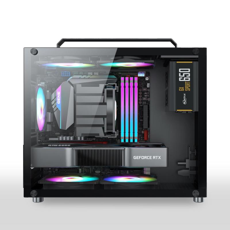 pc容れもの 真っただ中高閣 pc容れもの 強化因子硝子ひな形 micro-atx 白いこと