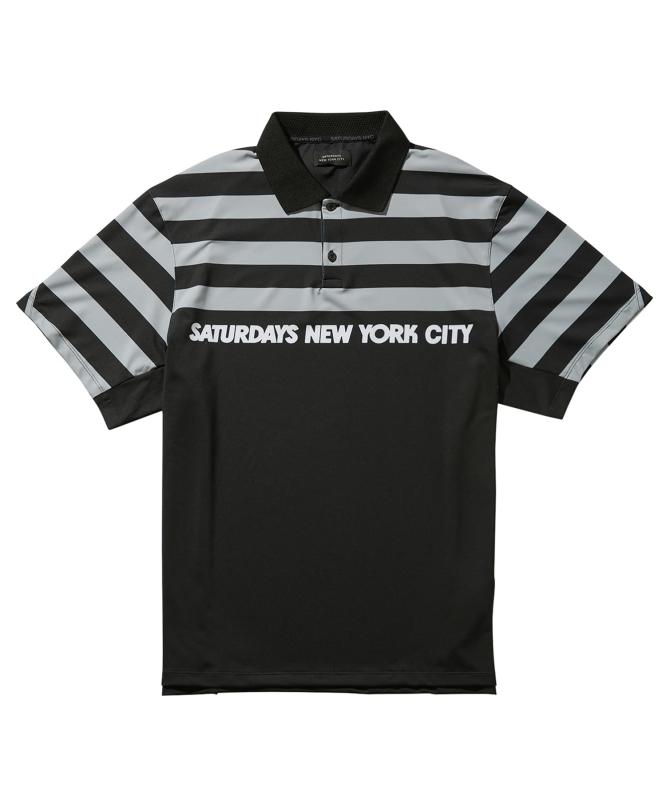 [サタデーズ ニューヨーク州シティ] スポーツシャツ Wide Polo Border Shirt S/S レディース