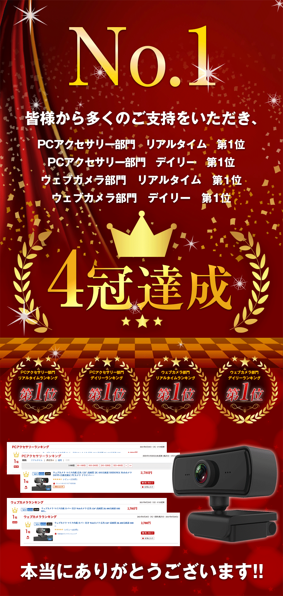 楽天市場 ウェブカメラ マイク内蔵 カバー 付き Webカメラ 広角 126 高画質 2k 400万画素 Shirowa 自動光補正 Pcカメラ ドライバー不要 Usbカメラ 小型 軽量 Skype Zoom 在宅ワーク ビデオ通話 オンライン授業 配信 1年保証 送料無料 Vistar オンラインショップ