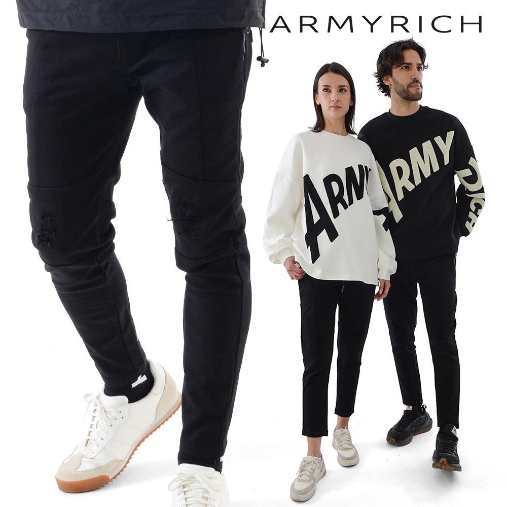 ARMYRICH 両膝不都合 スキニーパンツ メンズ 伸ばすこと 全粒粉パン デニム 汗水 イージーパンツ ユニ一発やる 黒いこと M/L/XL/3L/4L/5L