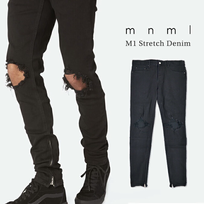 楽天市場】mnml / ミニマル M1 Stretch Denim Black M1デニム ジーンズ