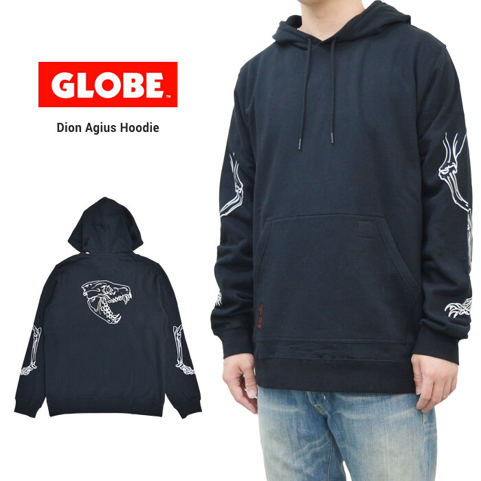 GLOBE グローブ パーカー Dion Agius Hoodie 長袖 プルオーバー スウェット フリース メンズ S-XL ブラック GB02113000 【バーゲン】｜Slow time life 7,757円
