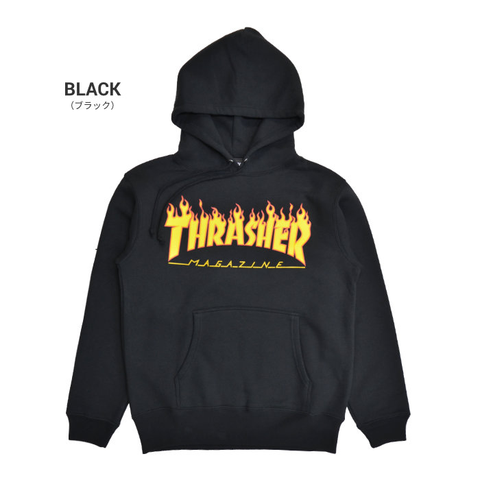 超格安価格 割引クーポン配布中 Thrasher スラッシャー パーカー Flame Logo Pullover Hoodie スウェット フリース フレイムロゴ ブラック グレー メンズ M Xl Th 希少 Mahottaripost Com Np