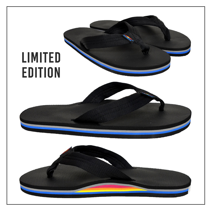 rainbow rubber flip flops