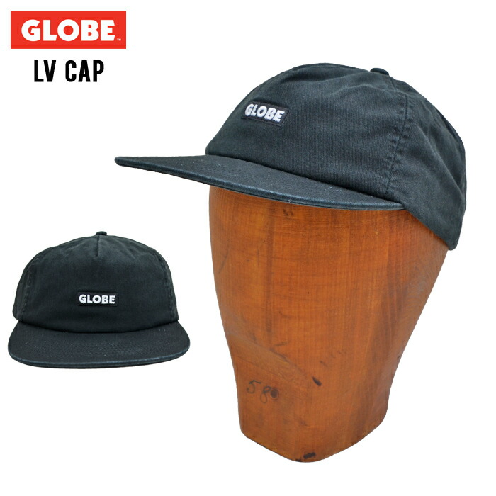 GLOBE グローブ キャップ LV CAP 帽子 ストラップバックキャップ 5パネルキャップ ブラック