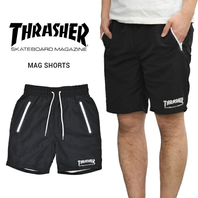 初回限定 割引クーポン配布中 Thrasher スラッシャー Mag Shorts ナイロン ショートパンツ ショーツ ハーフパンツ イージー パンツ メンズ ストリート スケート Th6044 年最新海外 Www Balloonylandkw Com