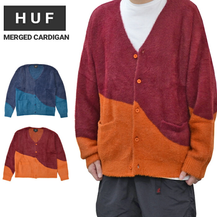 HUF モヘアカーディガン HUF ハフ カーディガン SNOW LEOPARD CARDIGAN モヘア