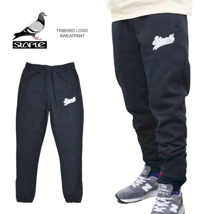 STAPLE ステイプル パンツ TRIBORO LOGO SWEATPANT スウェットパンツ ジョガーパンツ フリースパンツ イージーパンツ メンズ M-XL ブラック 2201B6879