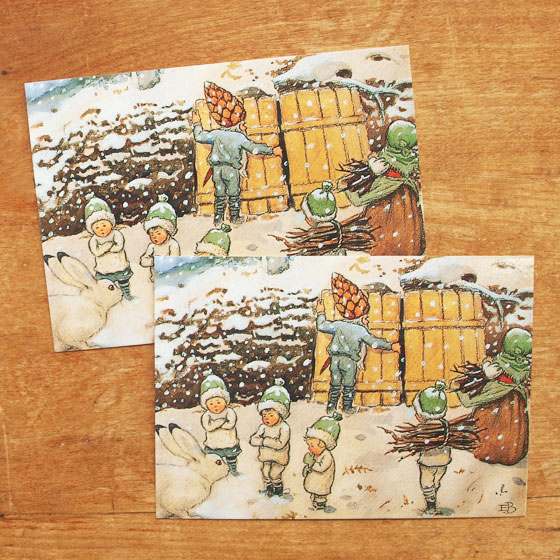 楽天市場】エルサベスコフ ポストカード 2枚セット もりのこびとたち