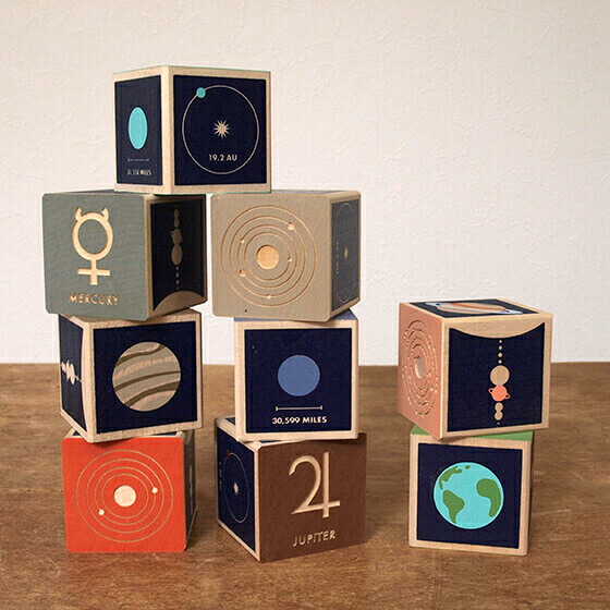 ブロック 積み木 積木 つみき 木製 おもちゃ 木のおもちゃ 宇宙 惑星 科学 木製玩具 知育玩具 出産祝い 誕生日 インテリア ベビー キッズ アメリカ UNCLE GOOSE アンクルグース プラネットブロック