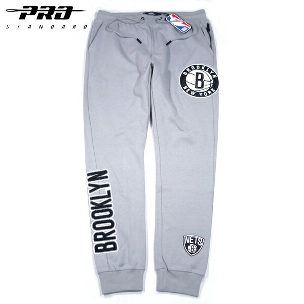 PRO STANDARD【外国で押さえる★朦々たるの紋章*サガラ刺・墸】NBA Brooklyn Nets スウェットパンツ【薄墨色】新品 労働者階級判定基準 メンズ ブルックリンネッツ NIKE ナイキ Mitchell\u0026Ness ミッチェル\u0026ネス 篭球 STARTER クランク FISLL HIP HOP【NEW YORK買い付け】