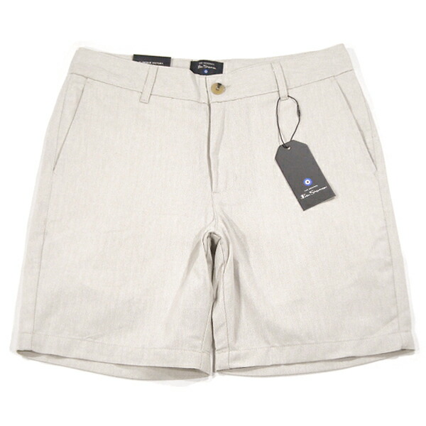 Ben Sherman【海外限定★上級者向きの単色ヘリンボーン】ショーツ【アイボリー 白系】新品 ベンシャーマン メンズ ハーフパンツ ショートパンツ FRED PERRY フレッドペリー J.CREW ジェイクルー Ralph Lauren ラルフローレン L.L.Bean BANANA REPUBLIC【NEW YORK買い付け】