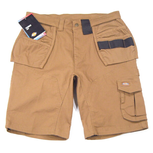 Dickies【力作★海外限定★ダック地★脱着式の工具入れ】変則 ペインター ショーツ【ウィート 小麦色】新品 ディッキーズ メンズ ハーフパンツ ショートパンツ TECHDUCK Levi リーバイス Wrangler ラングラー Carhartt カーハート Lee 茶 Eddie Bauer【NEW YORK買い付け】