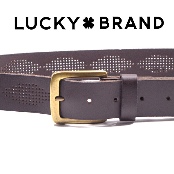 LUCKY BRAND【本革★パンチングによる金剛石お定まり】なめし革 胴締め【赤銅色 茶】新品 ラッキーブランド メンズ ブランド名 RRL ダブルアールエル Ralph Lauren ラルフローレン ネイティブアメリカン 幾何学学柄 サウス酉の方角 J.CREW Levi\u0027s【NEW YORK買い付け】