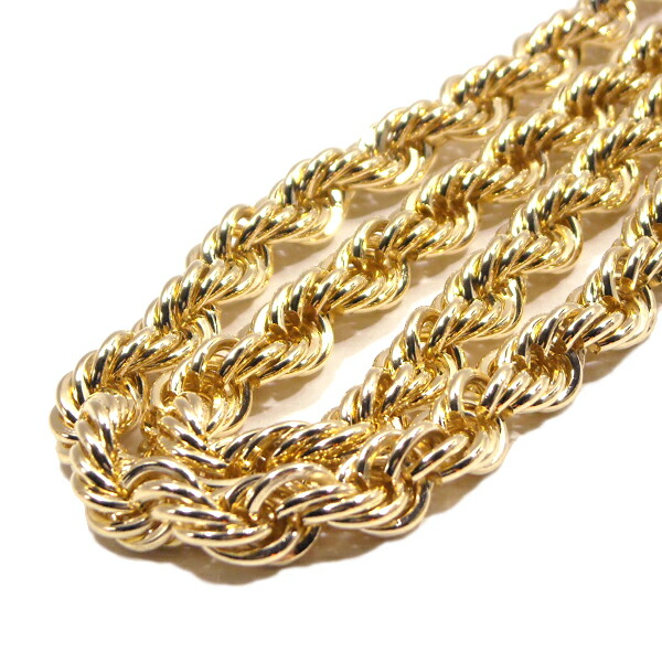 関税/送料込み【BELLGIO】アイスWTFペンダント&ロープチェーン kyasya_c030-7mm-gold