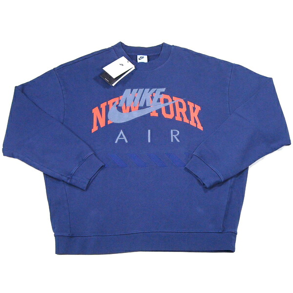 NIKE【後染め★朦々たる★Oversized Fit★贅沢さな刺しゅう使い走り】NEW YORK 労働者の一団のど首 汗水【ライトネイビー 青紺】新品 ナイキ メンズ 調教師 ニューヨーク州 メッツ ニックス 籠球 大リーグ競技団体 ビッグ影ぼうし 御居処跳ねる HIP HOP【NEW YORK買い付け】