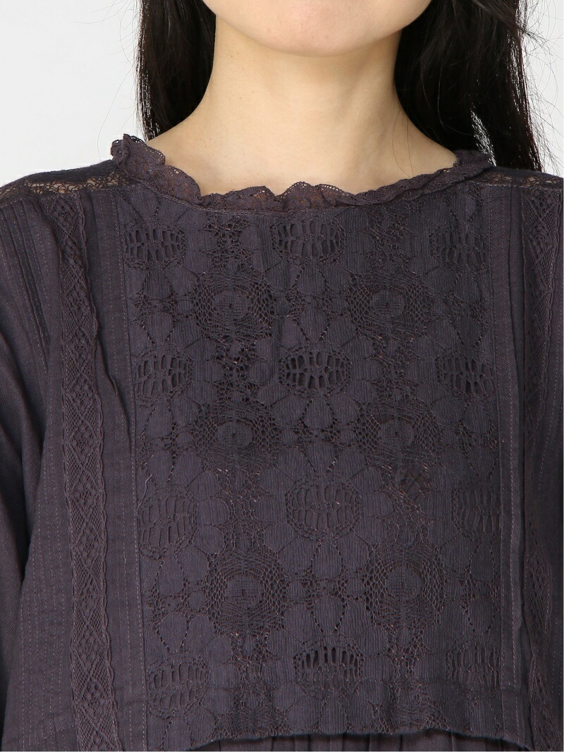 楽天市場 Rakuten Fashion Sale 60 Off 花の透かしレース貼りワンピース Samansa Mos2 サマンサモスモス ワンピース 長袖ワンピース グリーン パープル ブラウン Rba E Sm２ サマンサモスモス