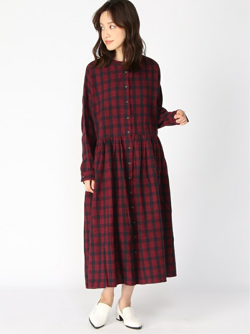 楽天市場 Rakuten Fashion スタンドネックチェックワンピース Samansa Mos2 サマンサモスモス ワンピース 長袖ワンピース ブラウン グリーン レッド 送料無料 Sm２ サマンサモスモス