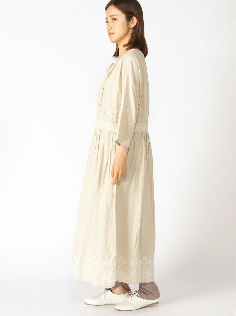 Samansa Mos2 お花刺繍ワンピース Samansa Mos2 サマンサモスモス ワンピース 5ー9分袖ワンピース ブラウン ブルー ベージュ 送料無料 Rakuten Fashion Butlerchimneys Com