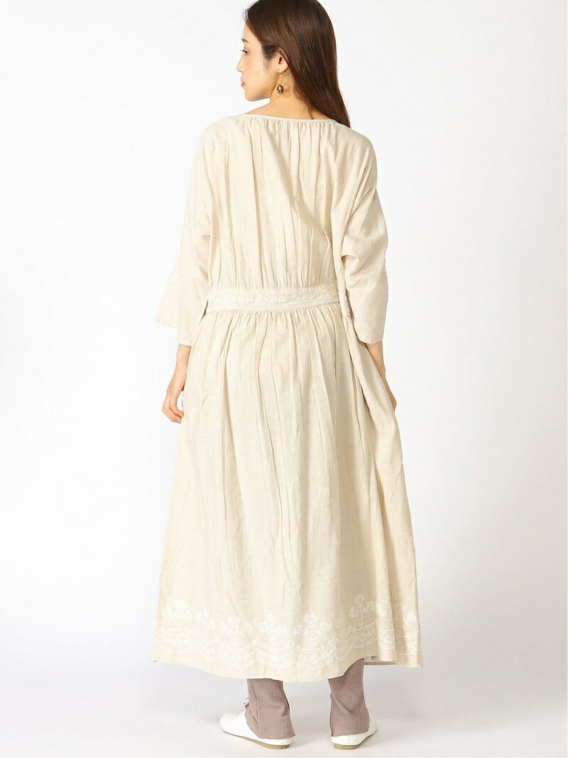 Samansa Mos2 お花刺繍ワンピース Samansa Mos2 サマンサモスモス ワンピース 5ー9分袖ワンピース ブラウン ブルー ベージュ 送料無料 Rakuten Fashion Aplusfinance Blog Com