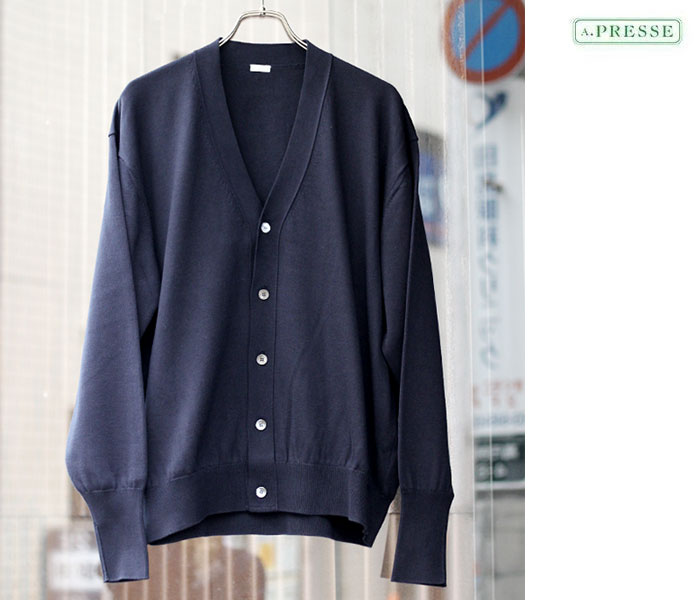 A.PRESSE Cotton Knit Cardigan | eclipseseal.com