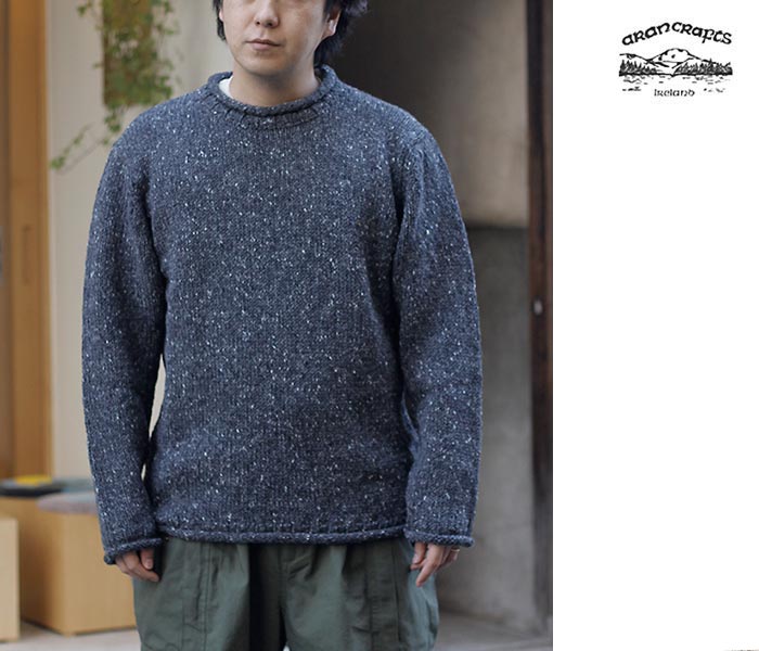 アラン手工芸品 Aran Crafts Ireland  ドネガル 長い巻き毛のど首 プルオーバー Donegal CURL NECK SWEATER (ACI-K4594)
